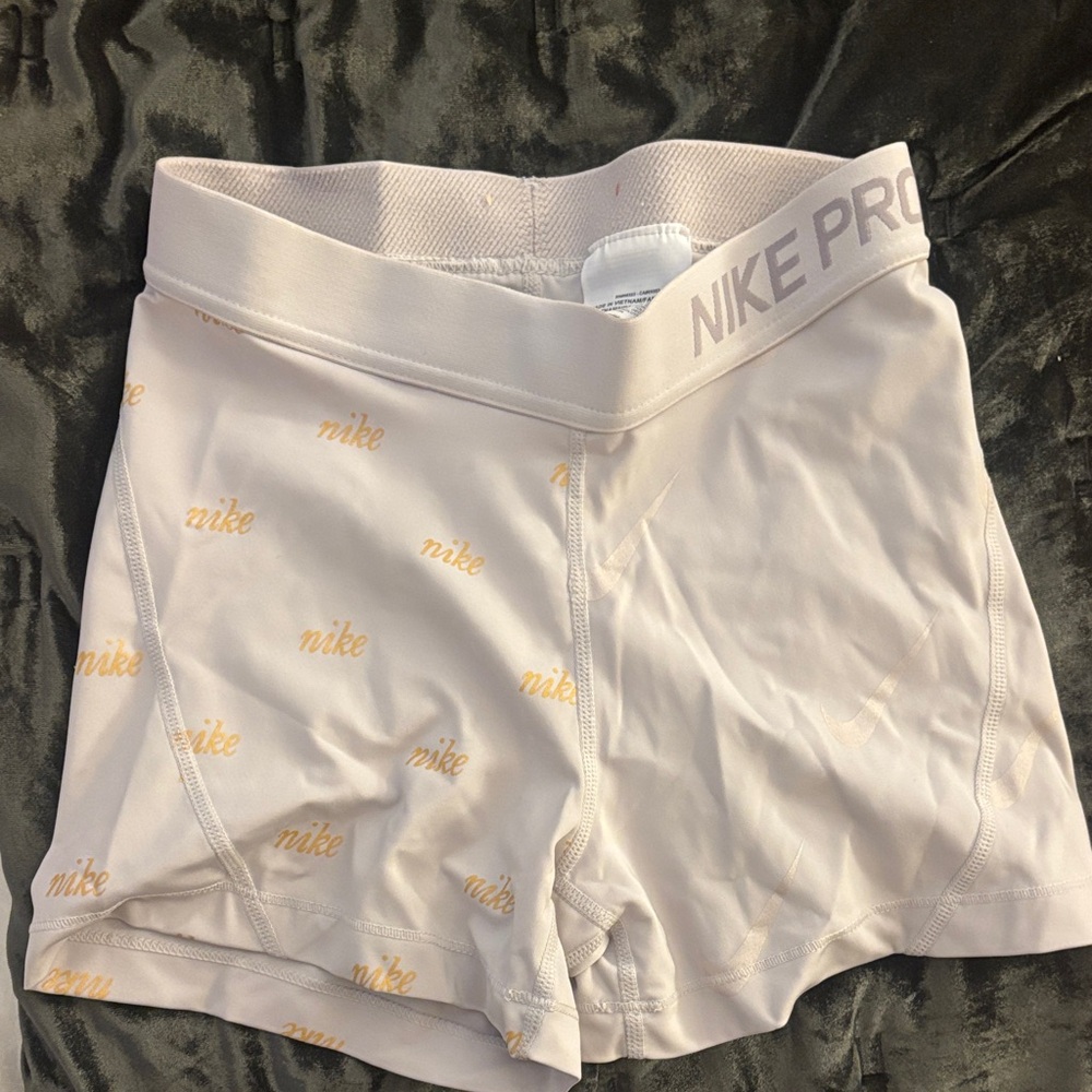 Nike Pros Women's Gray and Gold Bike Shorts